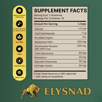 ELYSNAD NAD+ PURE - NAD Supplement with Resveratrol